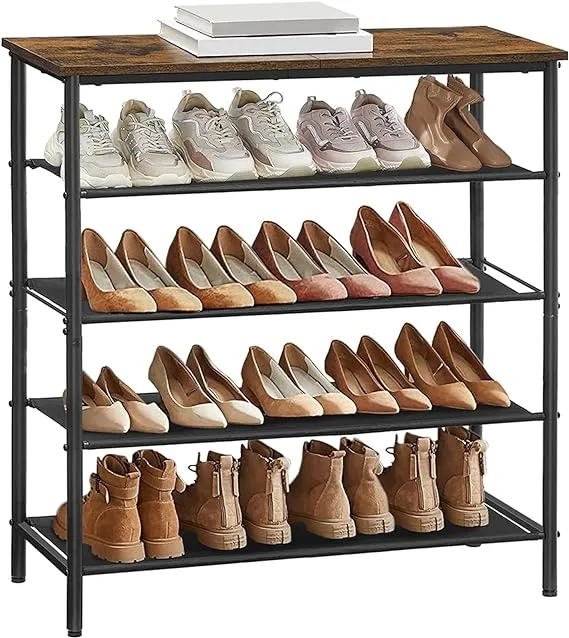 TUTOTAK Shoe Rack 5 Tier, Narrow Shoe Organizer for Closet Entryway, with 4 ...