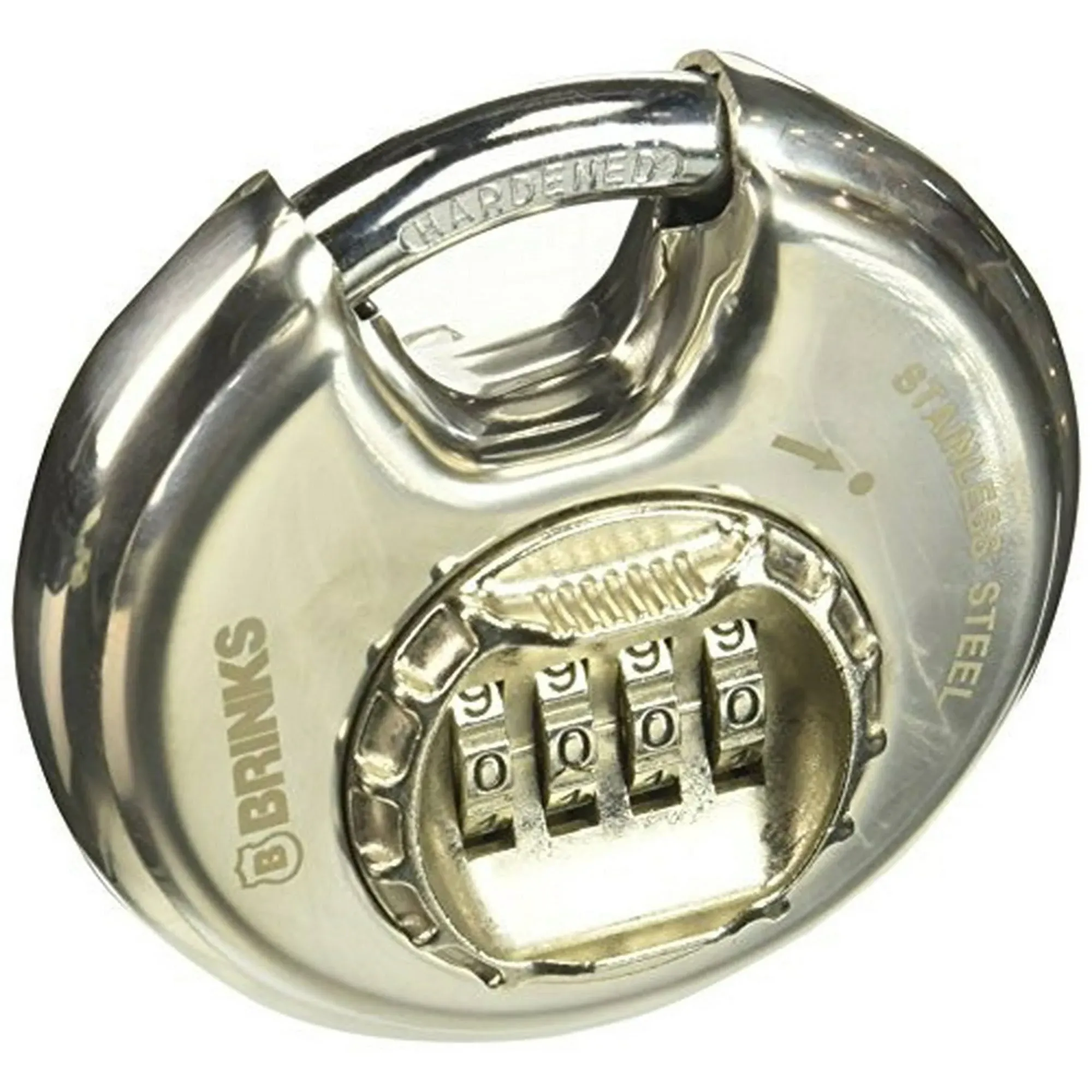 Brinks 173-80051 Stainless Steel Resettable Combination Discus Padlock