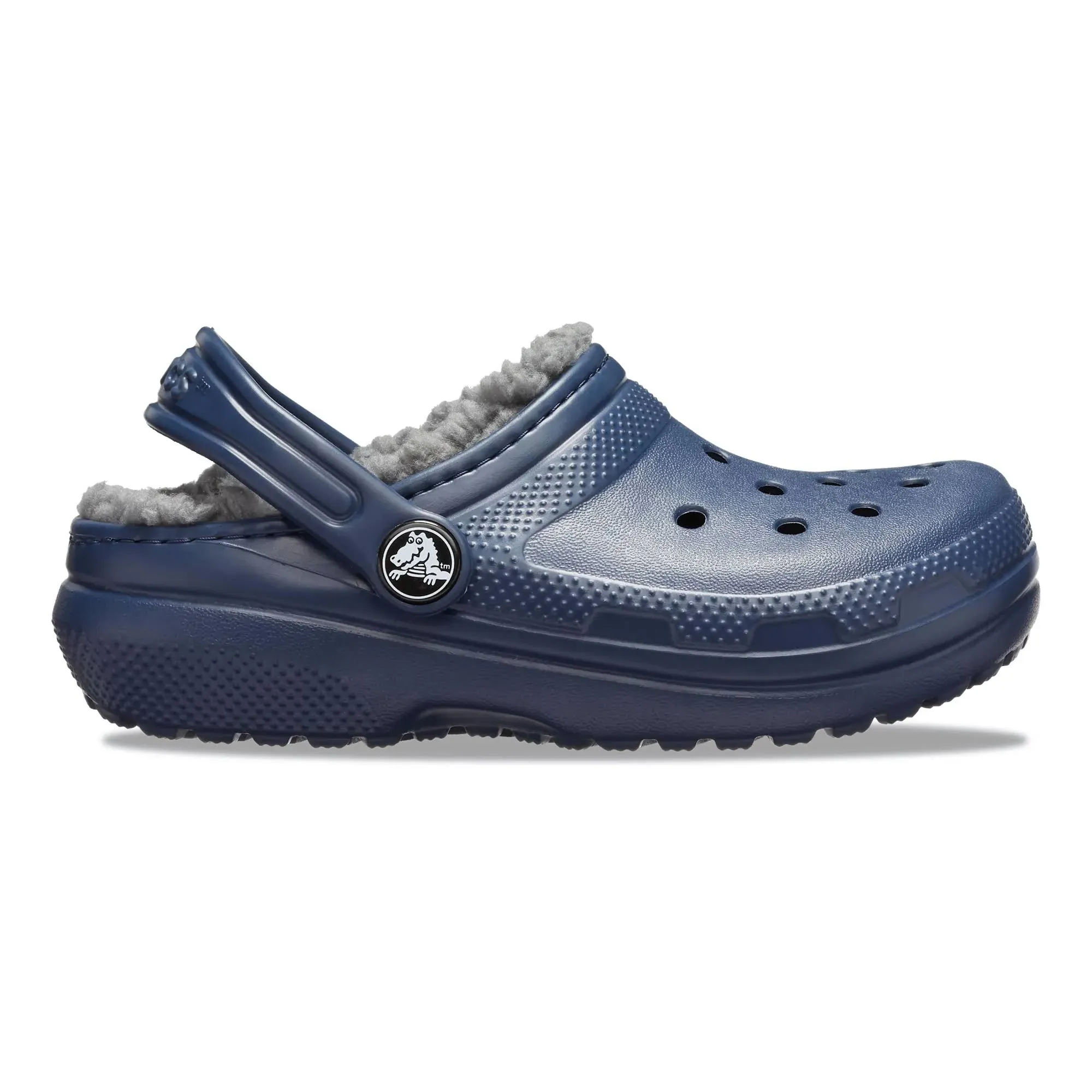 Crocs Kids' Classic Lined Clog | Kids' Slippers, Navy, 11 Little Kid