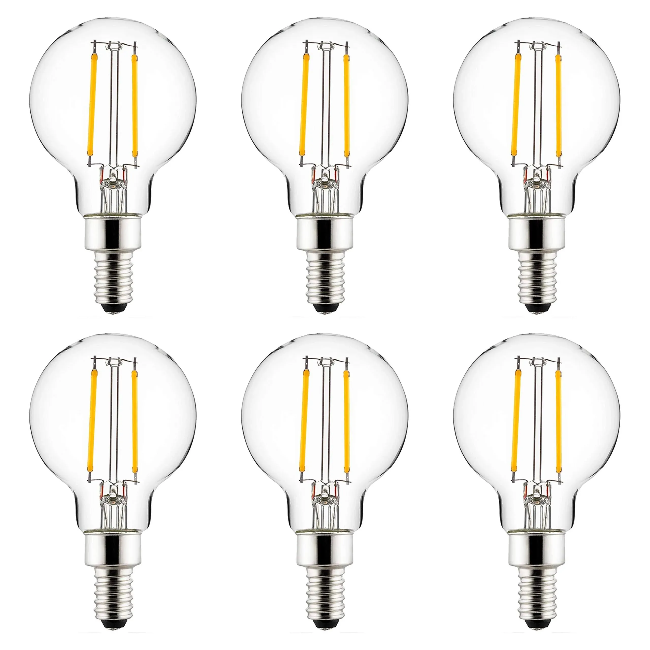 Sunlite G16.5/LED/FS/2.5W/50K/6PK 2.5W LED G16.5 Bulb 5000K 250Lm 6-Pack (41617-SU)