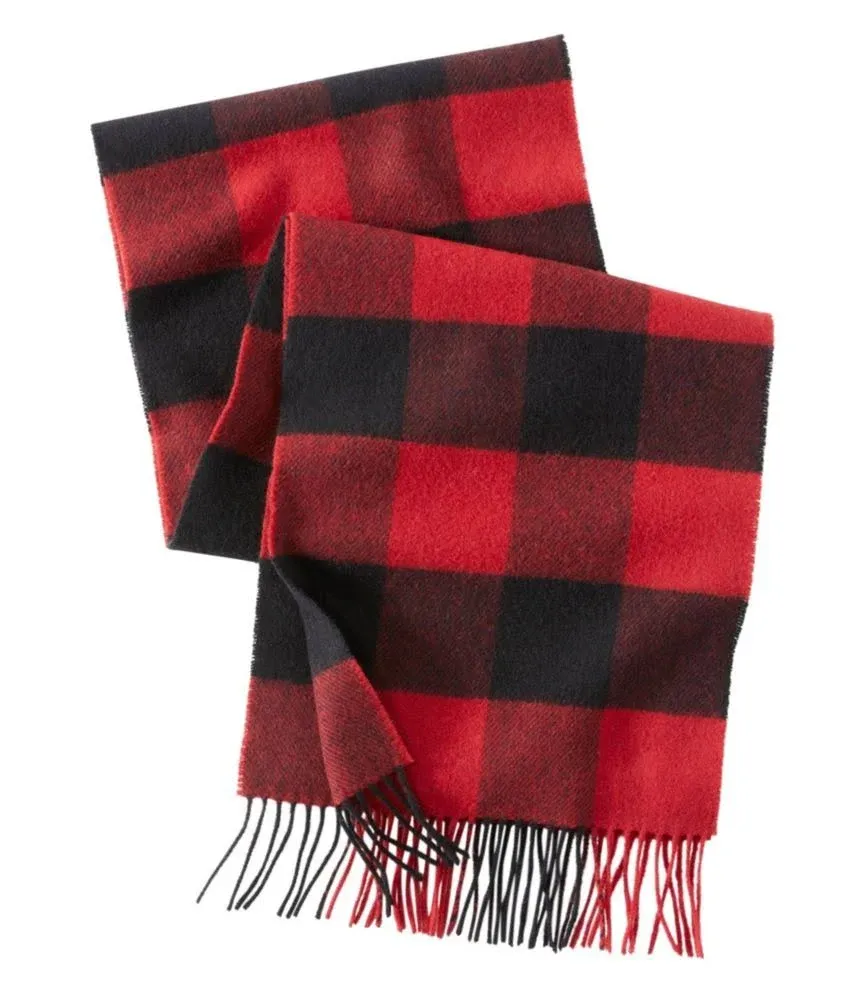 L.L.Bean Irish Lambswool Scarf Scarves Red Buffalo : One Size