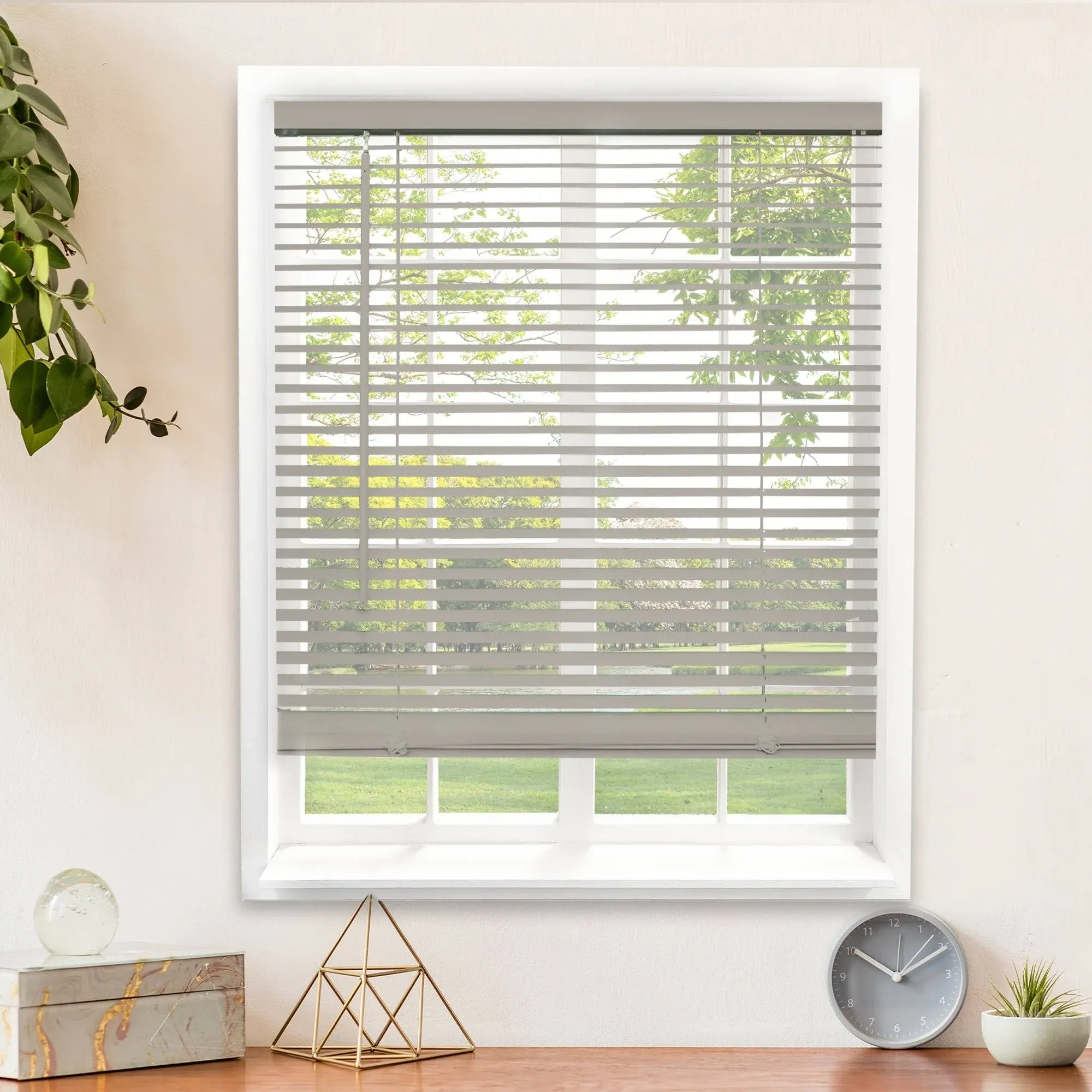 CHICOLOGY Blinds for Windows , Mini Blinds , Window Blinds , Door Blinds , Blinds & Shades , Camper Blinds , Mini Blinds for Windows , Horizontal Window Blinds , Gloss Gray, 54"W X 72"H