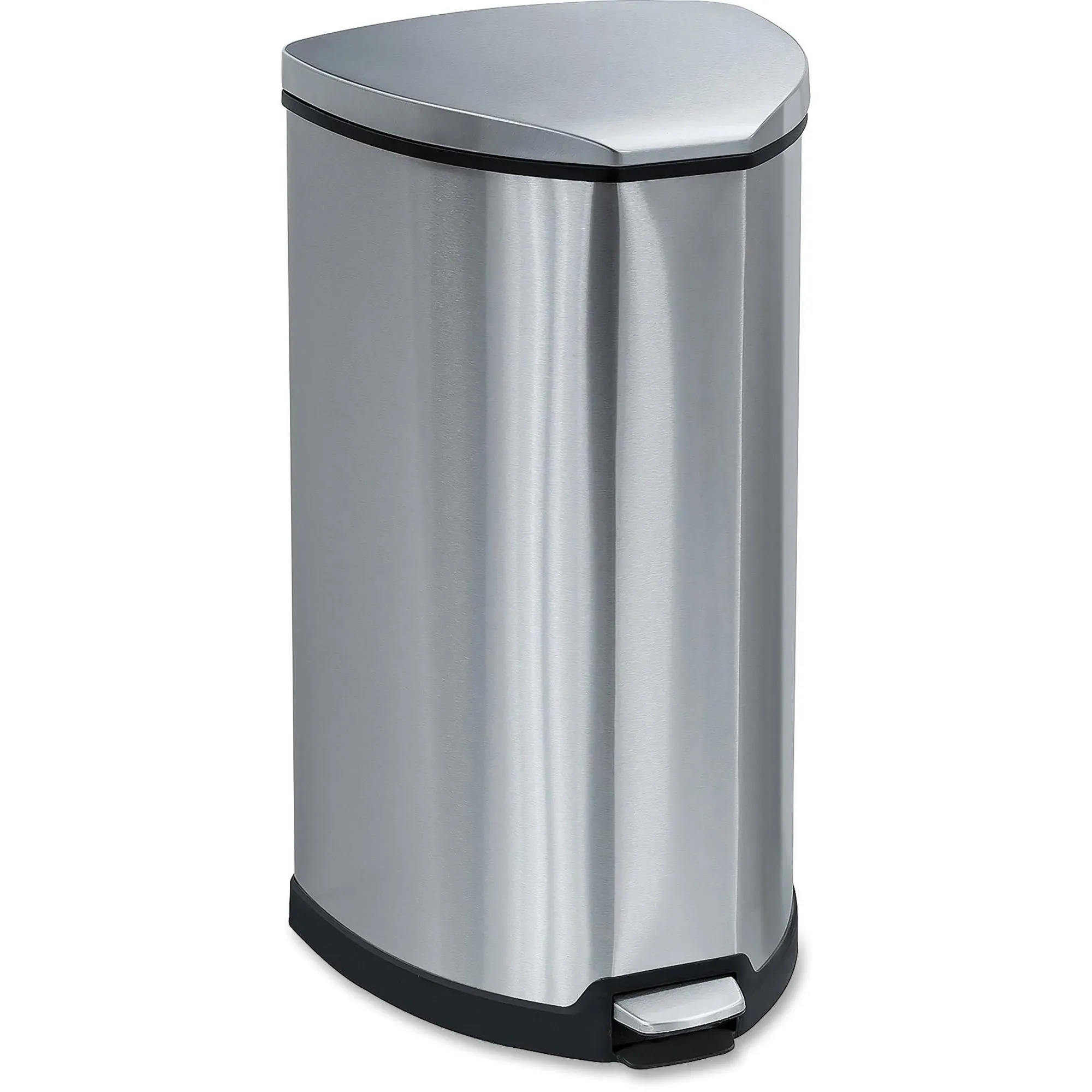 Safco Products Stainless Step-On Trash Can, 10-Gallon, Stainless Steel