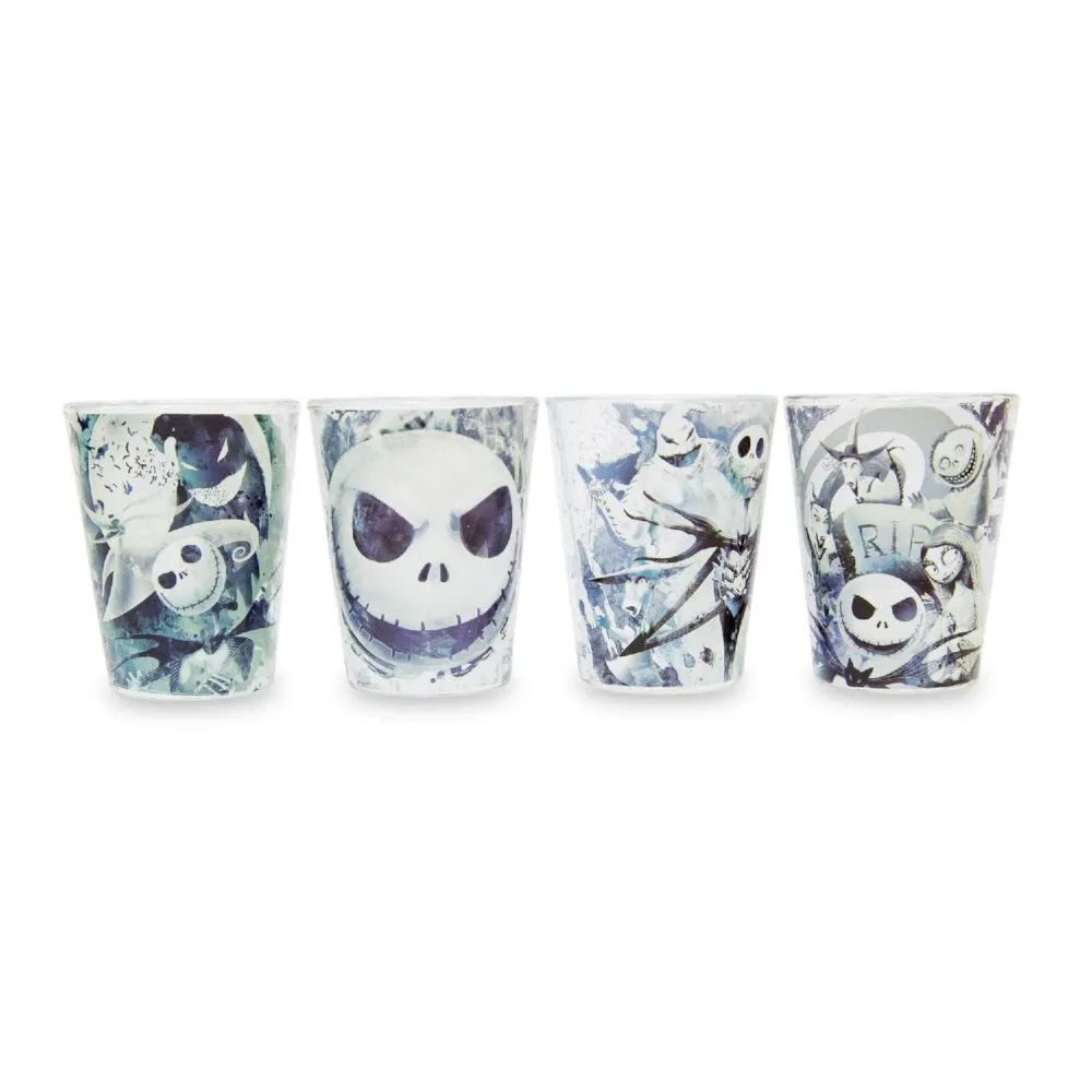 Silver Buffalo Disney Nightmare Before Christmas 4 Pack Mini Glass Set, 1.5 Ounce