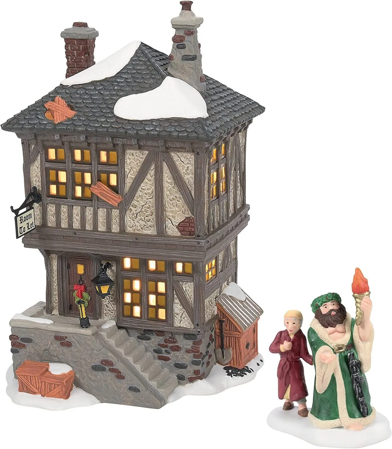 🆕 Dept. 56 Dickens Village Christman Carol Visiting the Miner&#039;s Homes w/ Lights