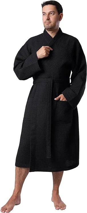 BAGNO MILANO Mens Robes, Waffle Robes For Men, Turkish Cotton Mens Bathrobes