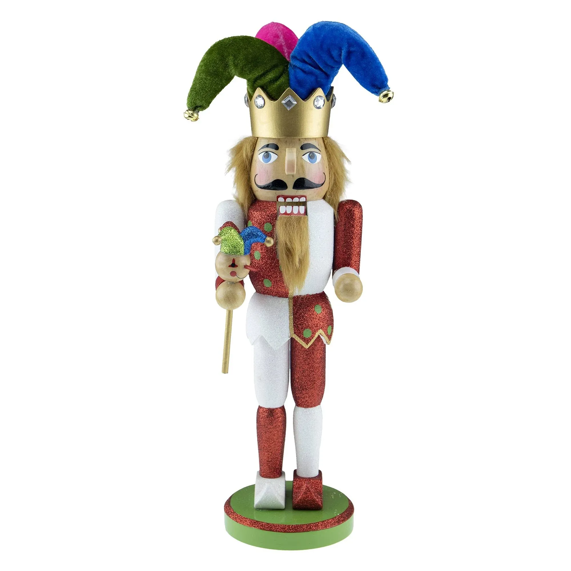 Clever Creations Jester 14 Inch Traditional Wooden Nutcracker