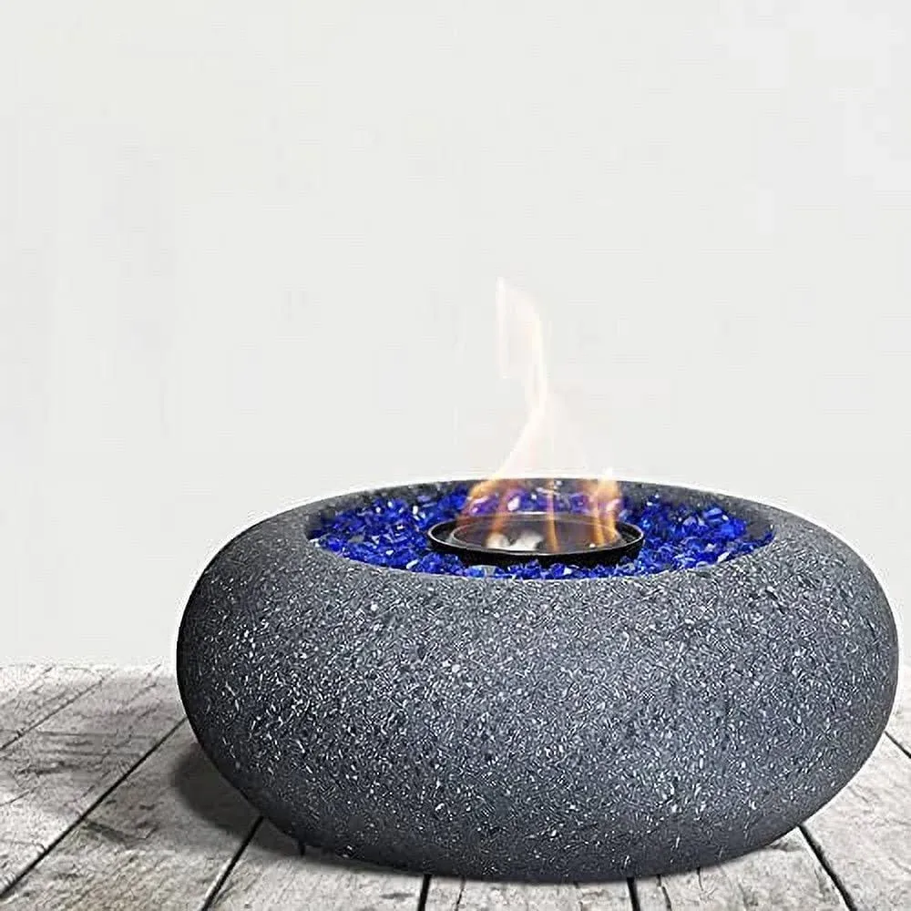 Greyhoo 11-inch Portable Fire Pit, Tabletop Fireplace Fire Bowl Use Iso-Propyl Alcohol As Fuel. Clean-Burning Bio Ethanol Ventless Fireplace for