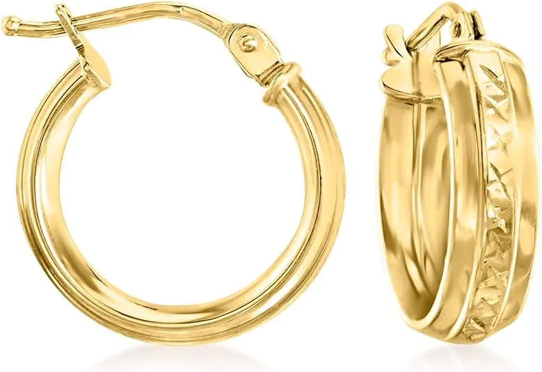 RS Pure by Ross-Simons Italian 14kt Yellow Gold Huggie Hoop Earrings