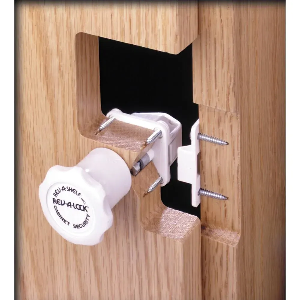 Rev-A-Shelf Child Proof Cabinet Locking System (Includes 5 Locks and 2 Keys)