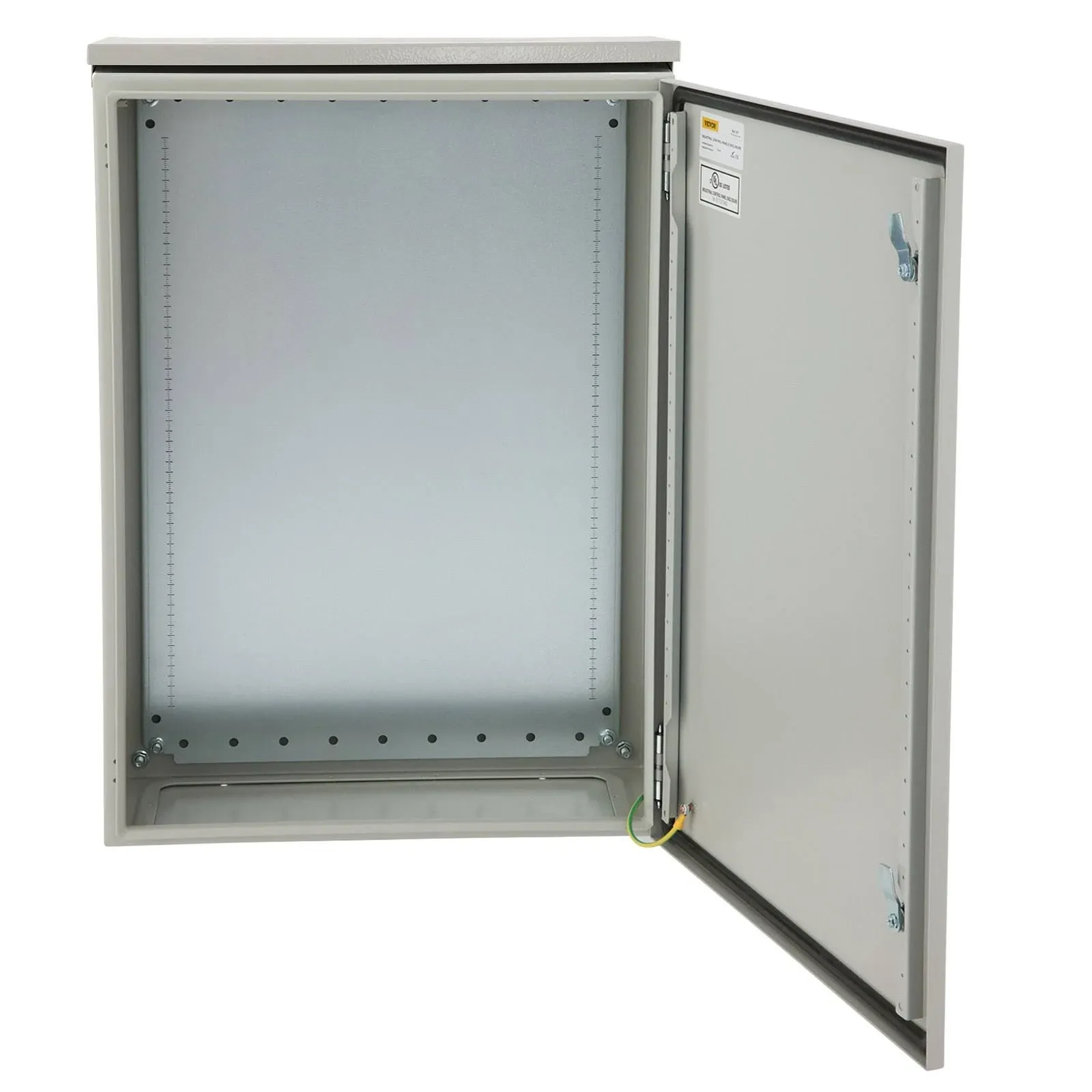 VEVOR Electrical Enclosure, 24'' x 16'' x 10'', 4 Outdoor Enclosure, IP65 Waterproof & Dustproof Cold-Rolled Carbon Steel Hinged Junction Box for Outdoor Indoor Use, with Rain Hood