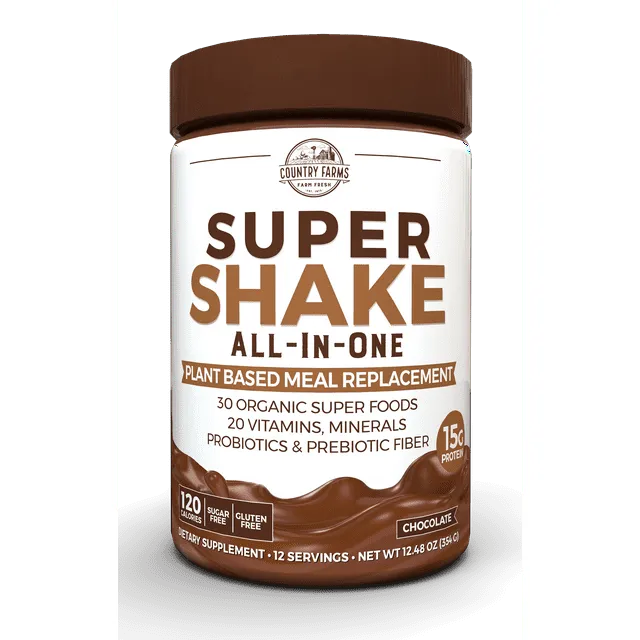 Country Farms - Super Shake Powder Chocolate -12.48 oz
