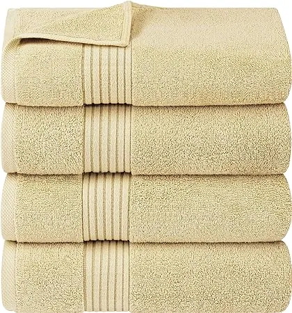 Utopia Towels 4 Pack Bath Towels Set, (27 x 54 Inches) 100% Ring Spun Cotton, Quick Dry, Highly Absorbent, Soft Feel Towels, Perfect for Daily Use (Beige)