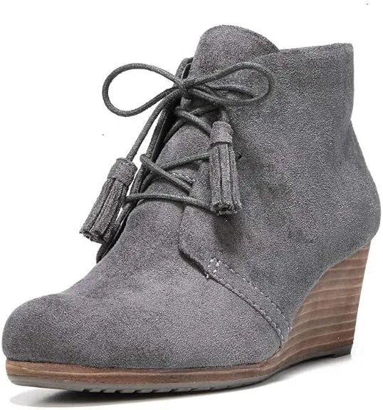 Dakota Womens Faux Suede Boho Wedge Boots