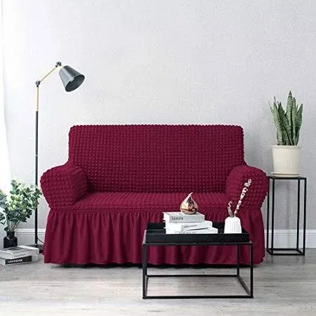 NICEEC Sofa Slipcover Red Sofa Cover 1 Piece Easy Fitted Sofa Couch Cover Univer