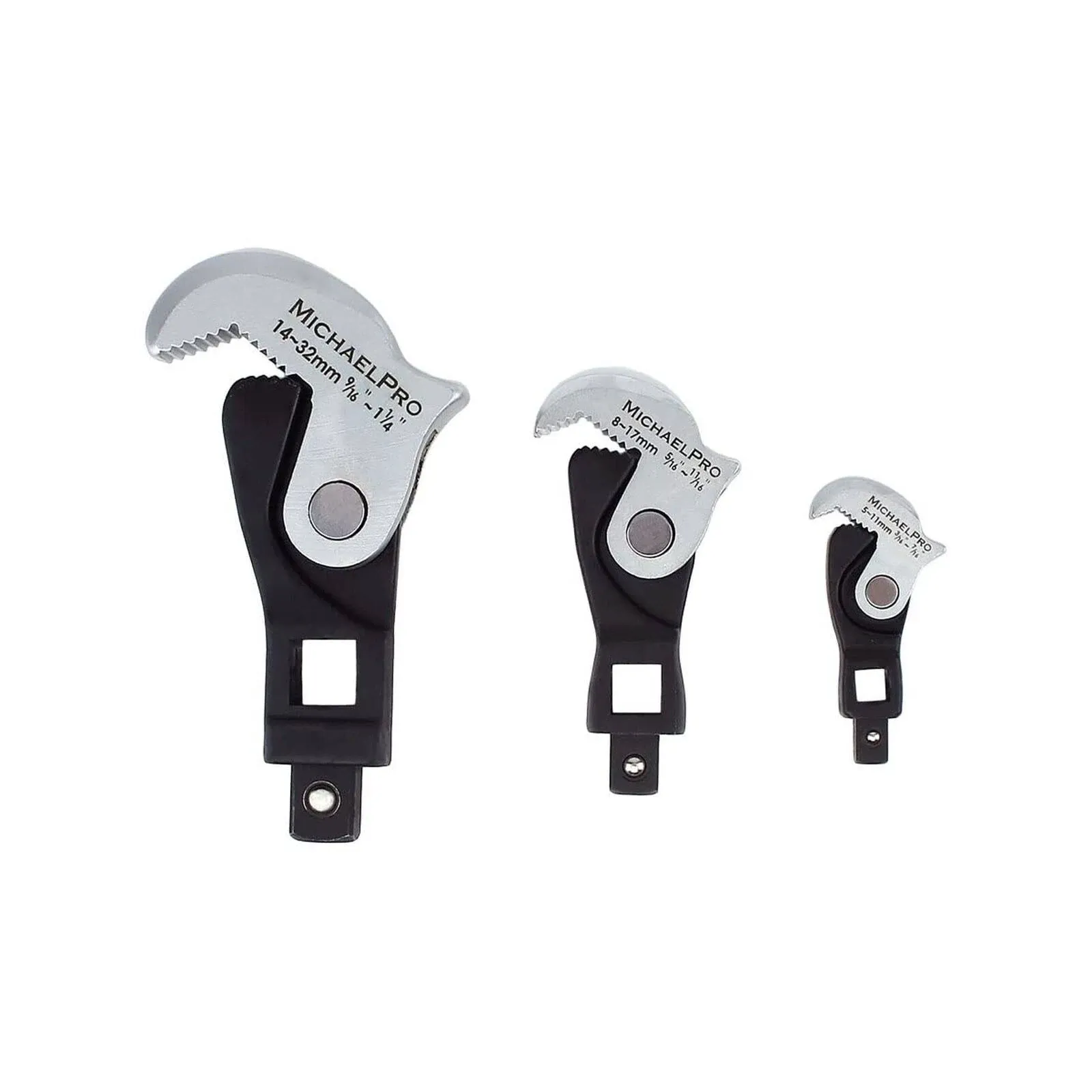 MichaelPro 3-Pc Spring-Loaded Auto Size Adjusting Crowfoot Wrench Set