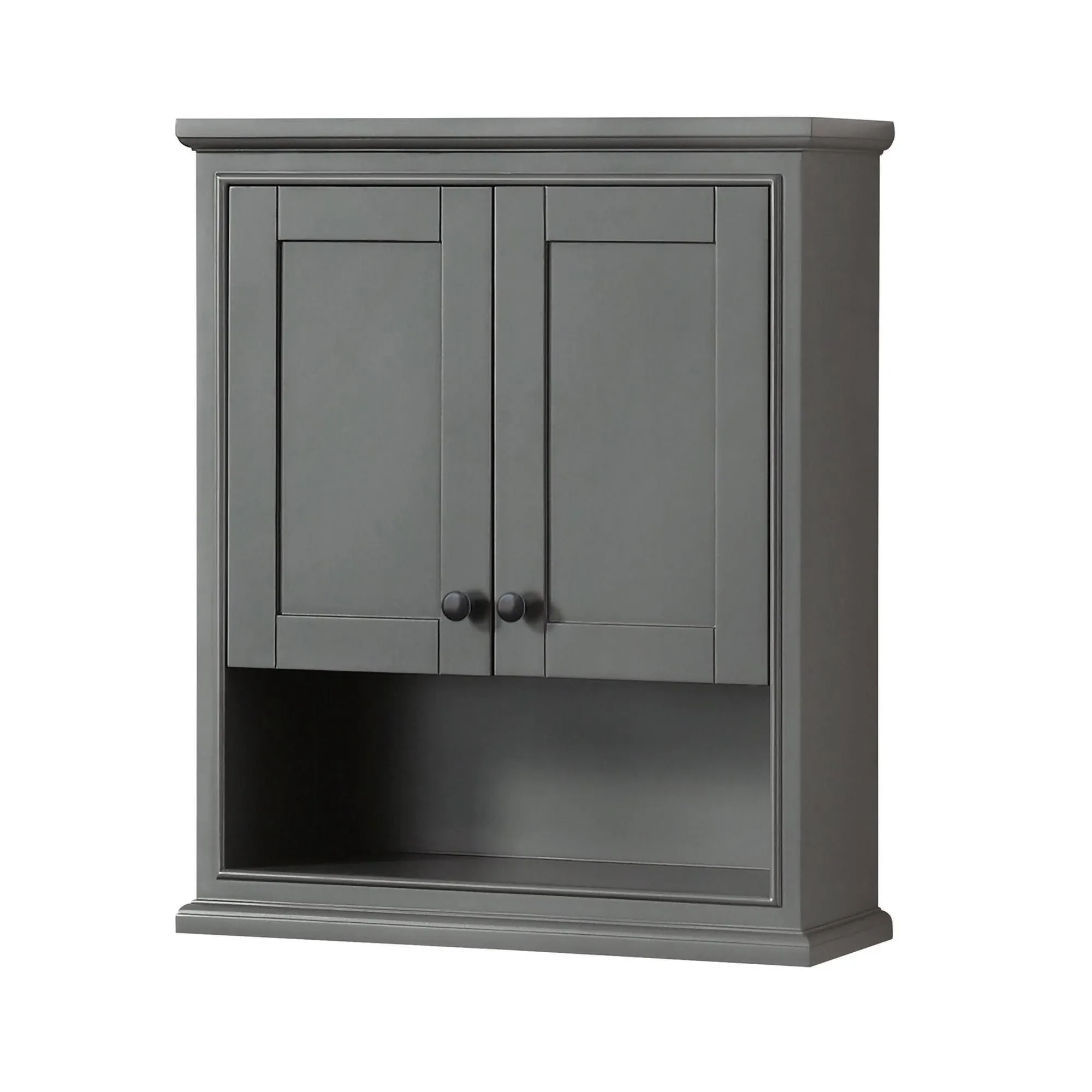 Wyndham Collection Deborah Bathroom Accessory Wall-Mounted Storage Cabinet, Dark Gray