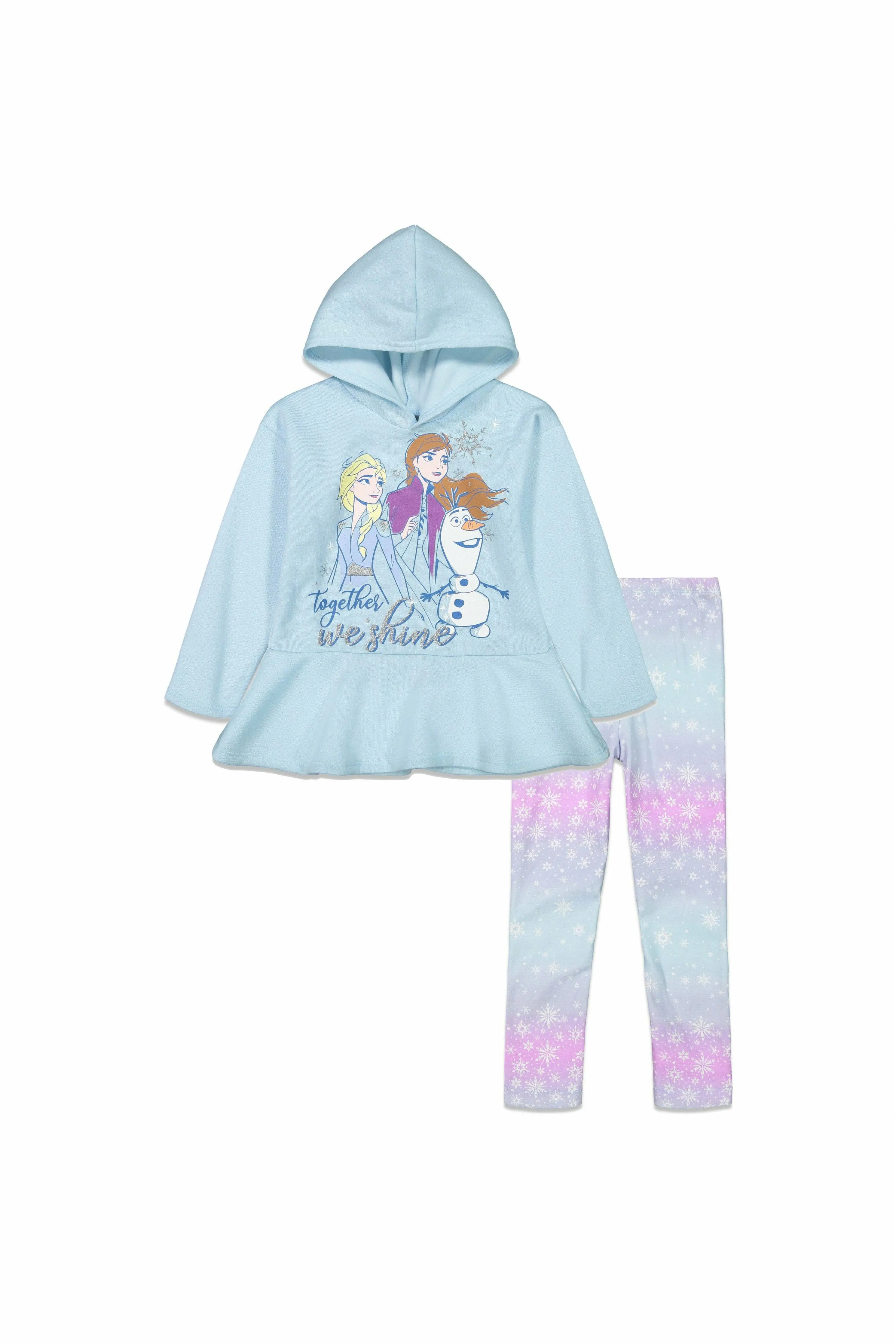 Disney Frozen 2 Toddler Girls' Fleece Ruffle Hoodie & Leggings Set