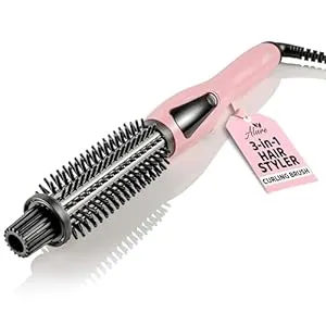 Heated Styling/Curling Iron Brush 3-in-1 Ceramic 1 inch Ionic Hair Curler/Straightener