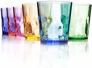 SCANDINOVIA - 13oz Unbreakable Premium Drinking Glasses Set of 6 - Super Grade Acrylic Plastic - Perfect for Gifts - Dishwasher Safe - Plastic Cups Reusable Drinkware Tumblers Kids