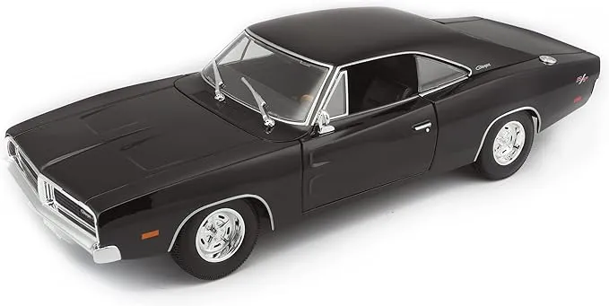 Maisto M31387BK 1969 Dodge Charger Classic Super Car Die cast Model, Black