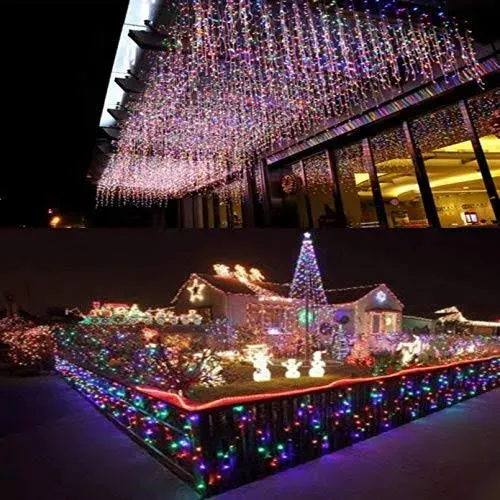 Dopheuor Icicle Fairy Lights 400LED 32.8ft 75Drops 8 Modes Waterproof String