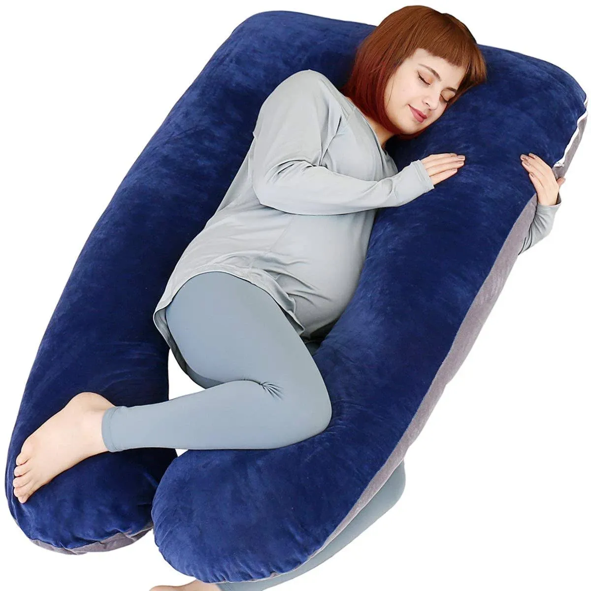 Moon Pine U Shaped Pregnancy Pillow, Maternity Full Body Pillow for Back, Legs ...