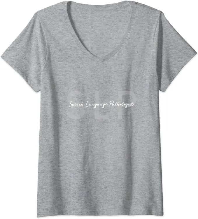 Womens Speech Language Pathologist SLP V-Neck T-Shirt