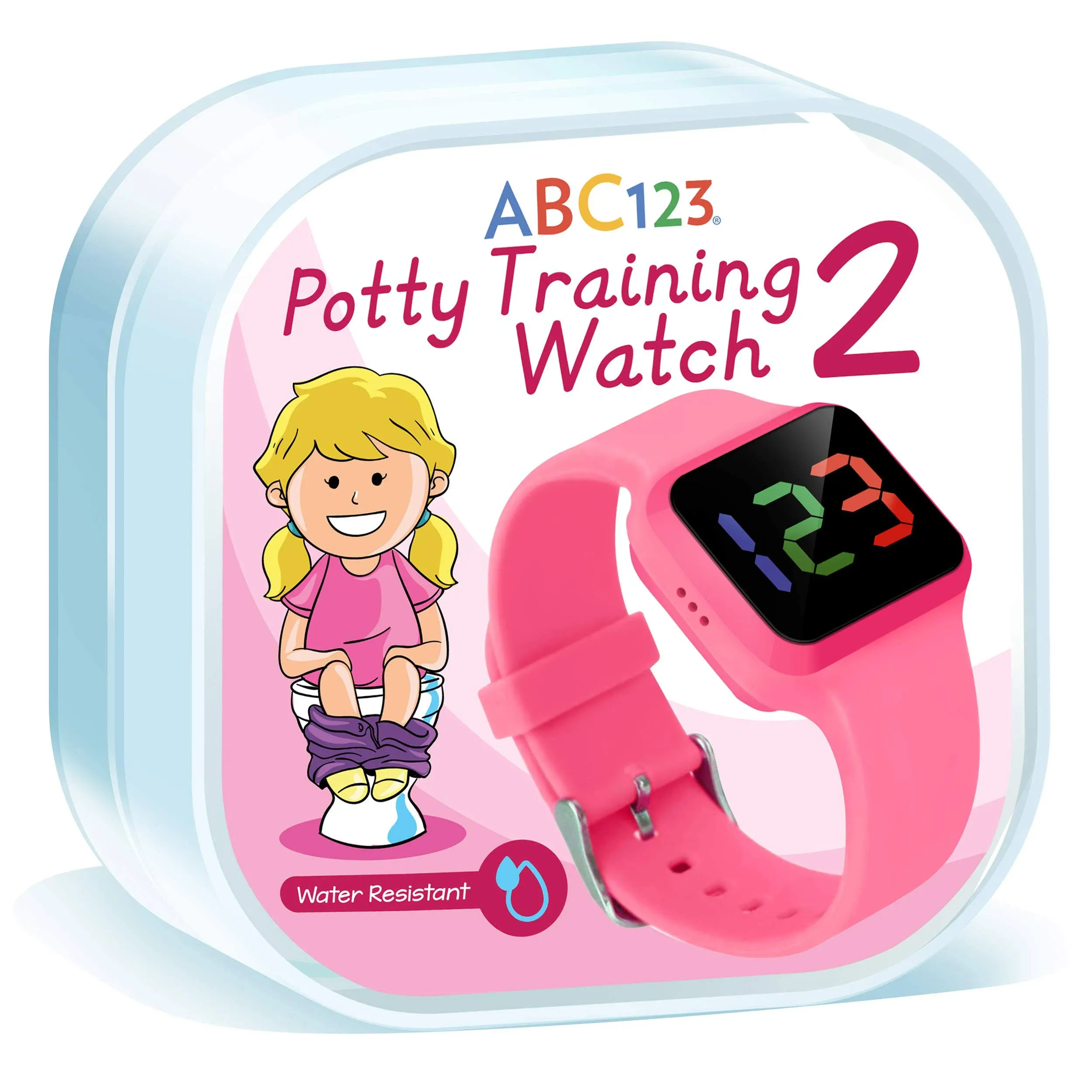 Potty Training Watch 2- Baby Reminder Water Resistant Timer for Toilet Training Kids & Toddler (Pink)