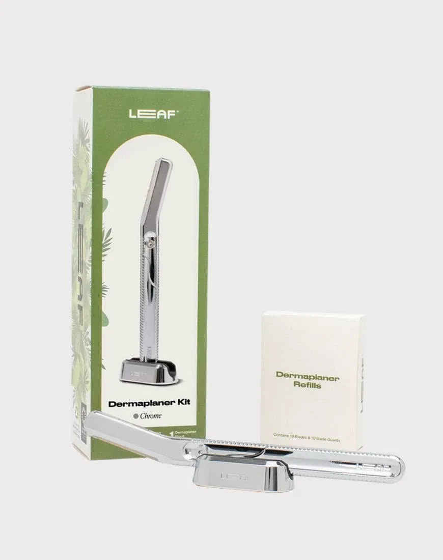 Leaf Dermaplaner Kit - Chrome