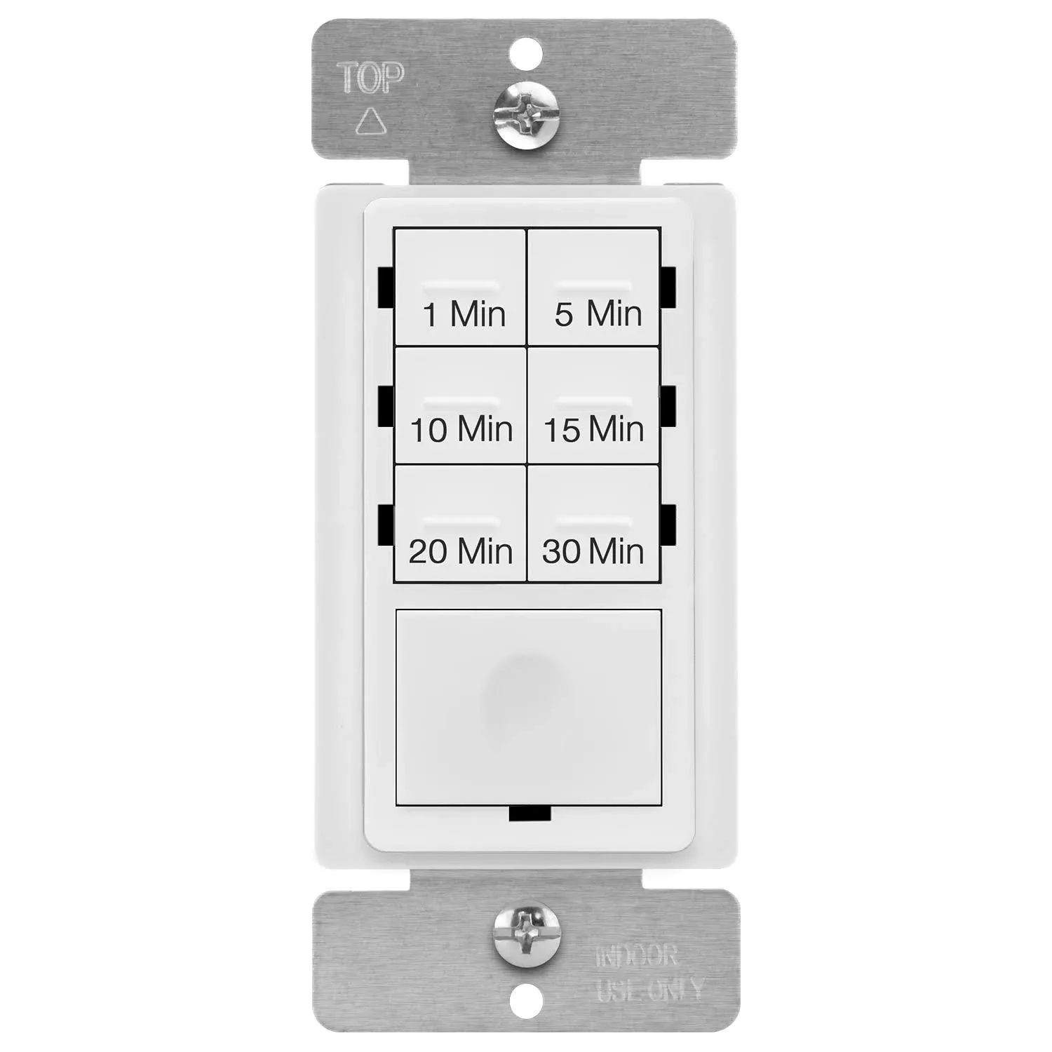 Enerlites HET06A-J-W 30-Minute No Neutral Wire Countdown Timer Switch, 1-5-10-15-20-30 Min, For Bathroom Fans, Heaters, Lights, LED Indica