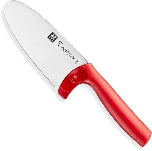 ZWILLING Twinny Stainless Steel Children's Chef's Knife, 10cm, Rounded Blade, Child-Friendly Design, Plastic Handle, Red