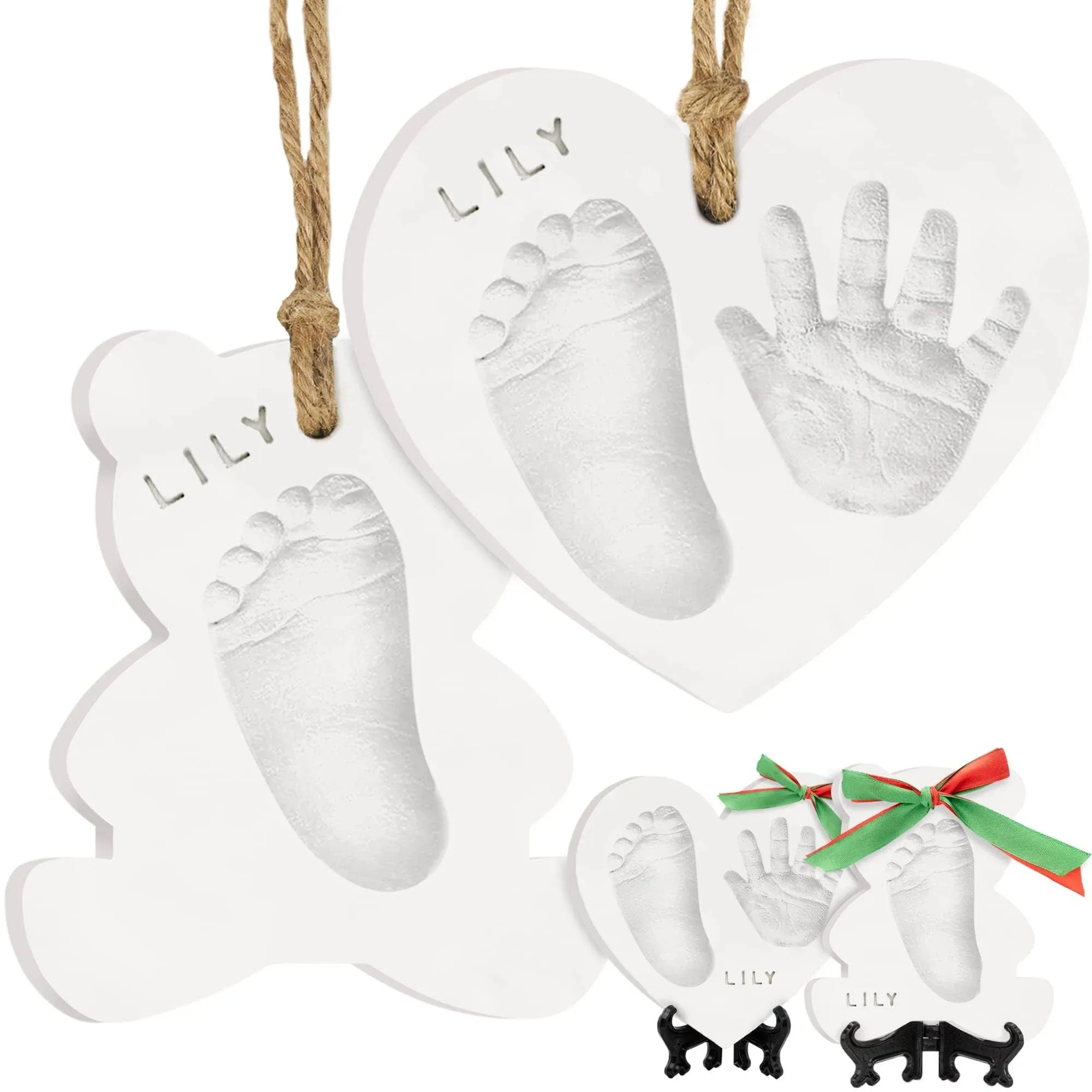 Baby Hand and Footprint Kit - Dog Paw Print Kit, Personalized Baby Footprint Kit, Baby Handprint Ornament Kit, Clay Handprint Ornament Kit for Babies, Baby Shower Gifts for Boys, Girls (with Love)