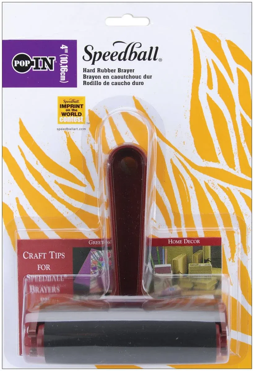 Speedball Hard Rubber Pop-In Brayer, 4"