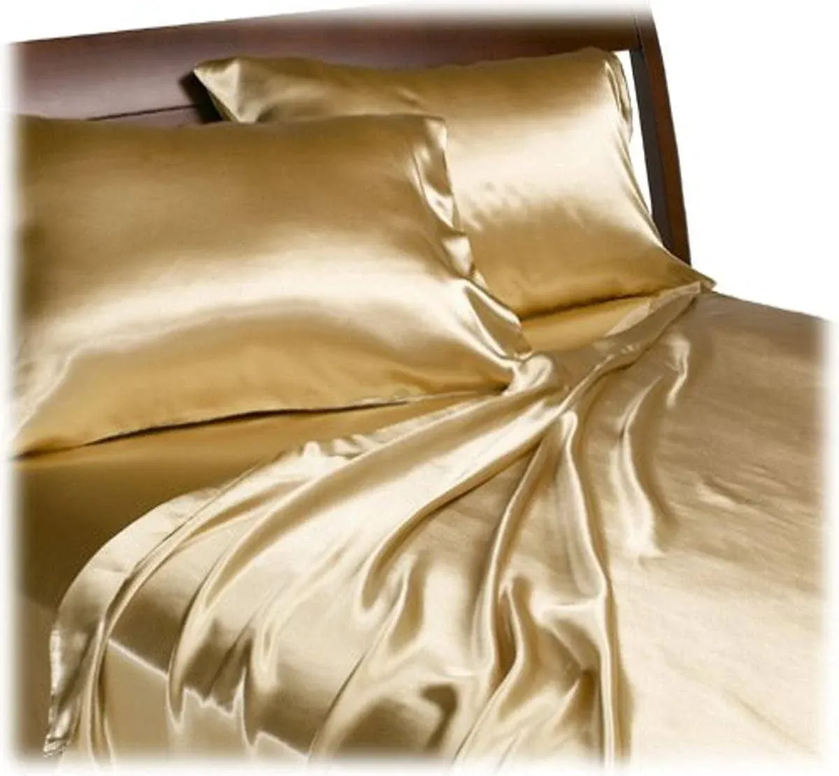 Divatex Home Fashions Royal Opulence Satin Queen Sheet Set Gold