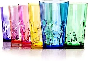 SCANDINOVIA - 19oz Unbreakable Premium Drinking Glasses Set of 6 - Super Grade Acrylic Plastic - Perfect for Gifts - Dishwasher Safe - Stackable - Drinkware Cups Reusable Water Tumbler