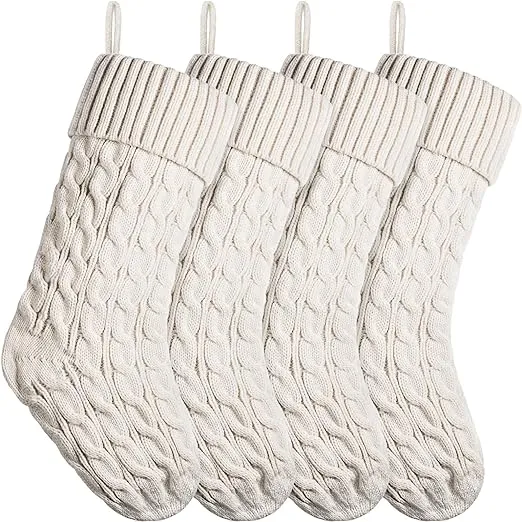 Cpdd Large Knitted Christmas Stockings