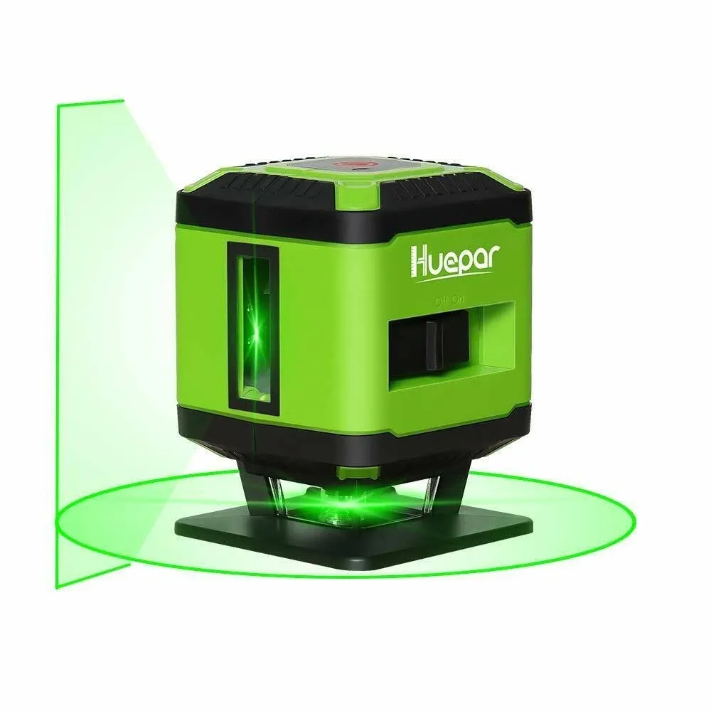 Huepar 360 Degree Laser Level Green Beam Floor Laser Installation for Tile Laying ...