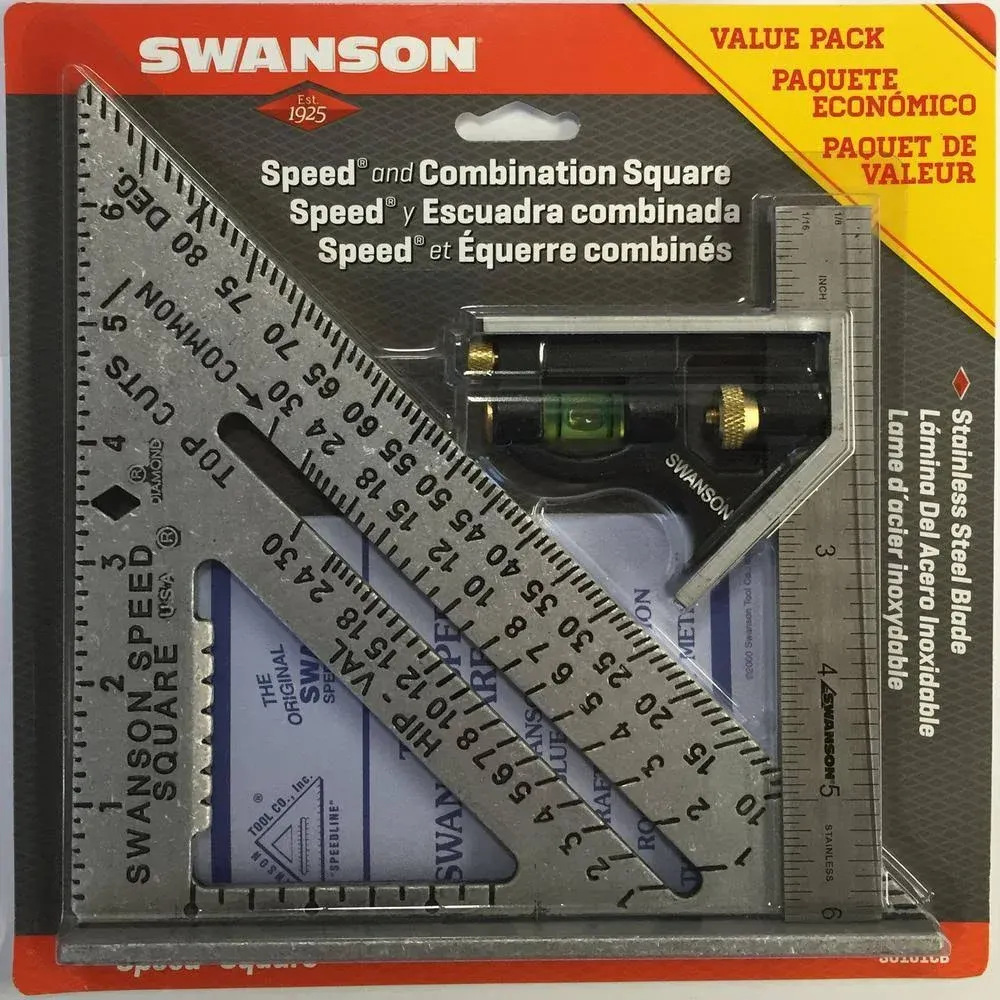 Swanson Tool S0101CB Speed Square Layout with Blue Book and Combination Value