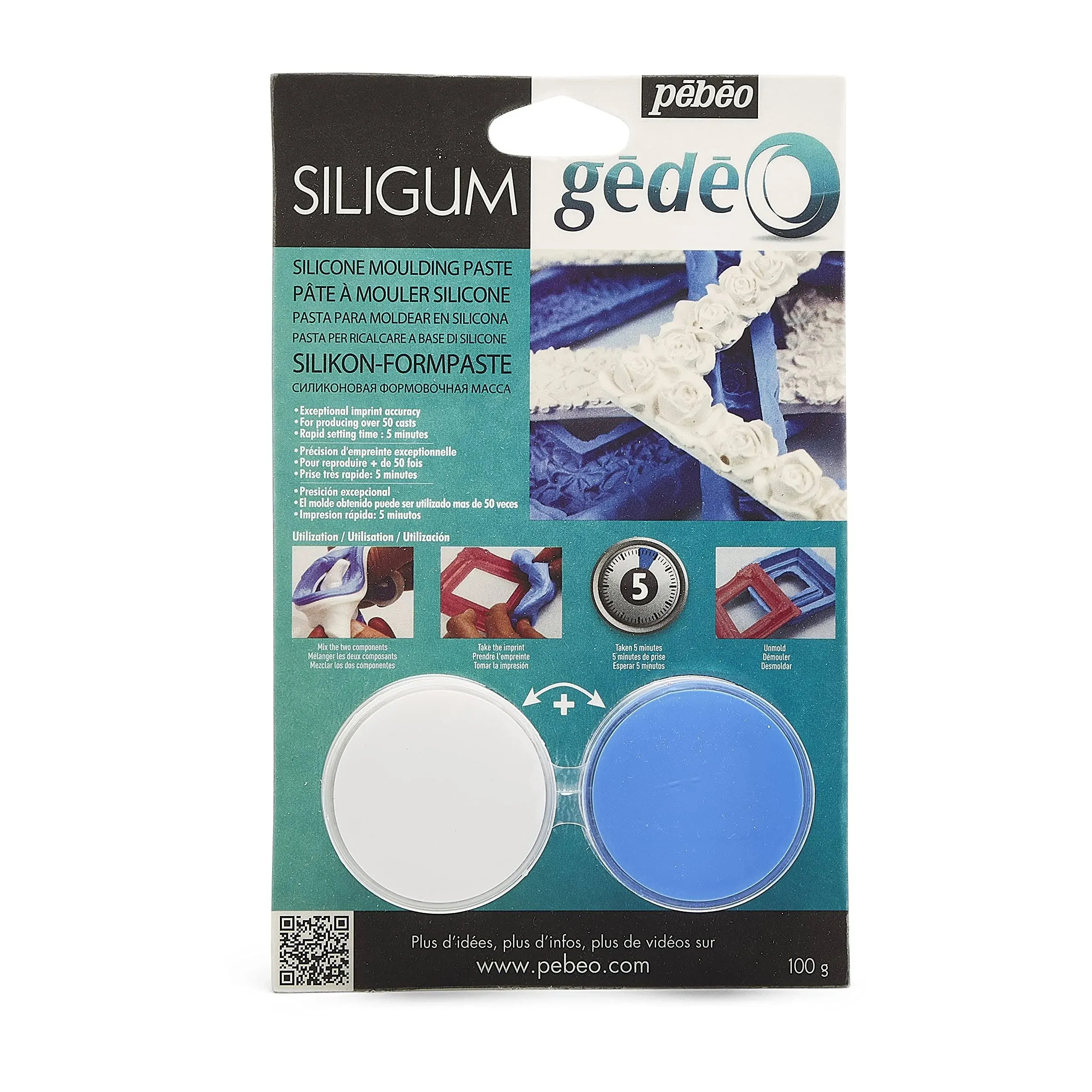 Pebeo Gedeo Siligum Moulding Paste Make Your Own Silicone Craft Moulds 100g