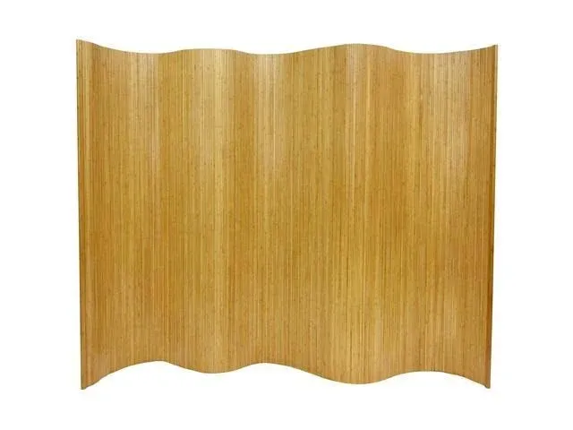 Oriental Furniture 6 ft. Tall Bamboo Wave Screen - Natural