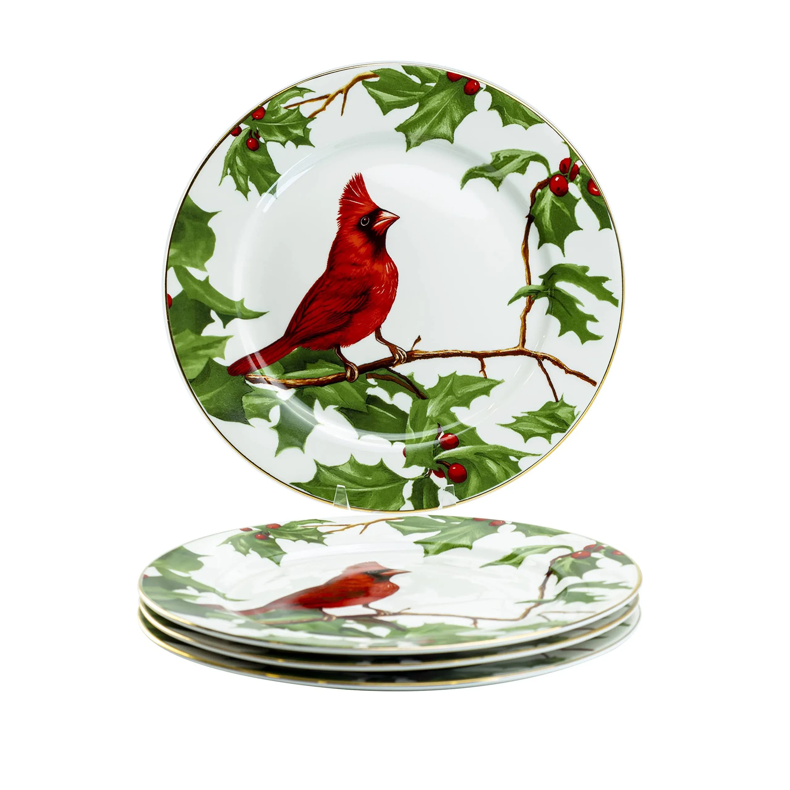 Gracie China by Coastline Imports Gracie China Christmas Cardinal Holly Porcelain ...