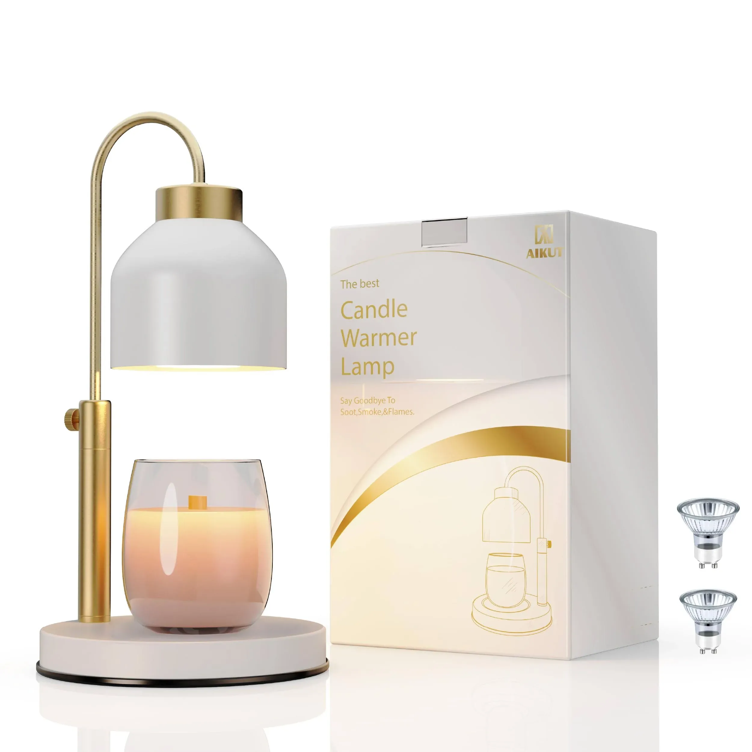 Candle Warmer Lamp, with 2 Bulbs,Timer &amp; Dimmer,Fit for Large Yankee Candle Jars