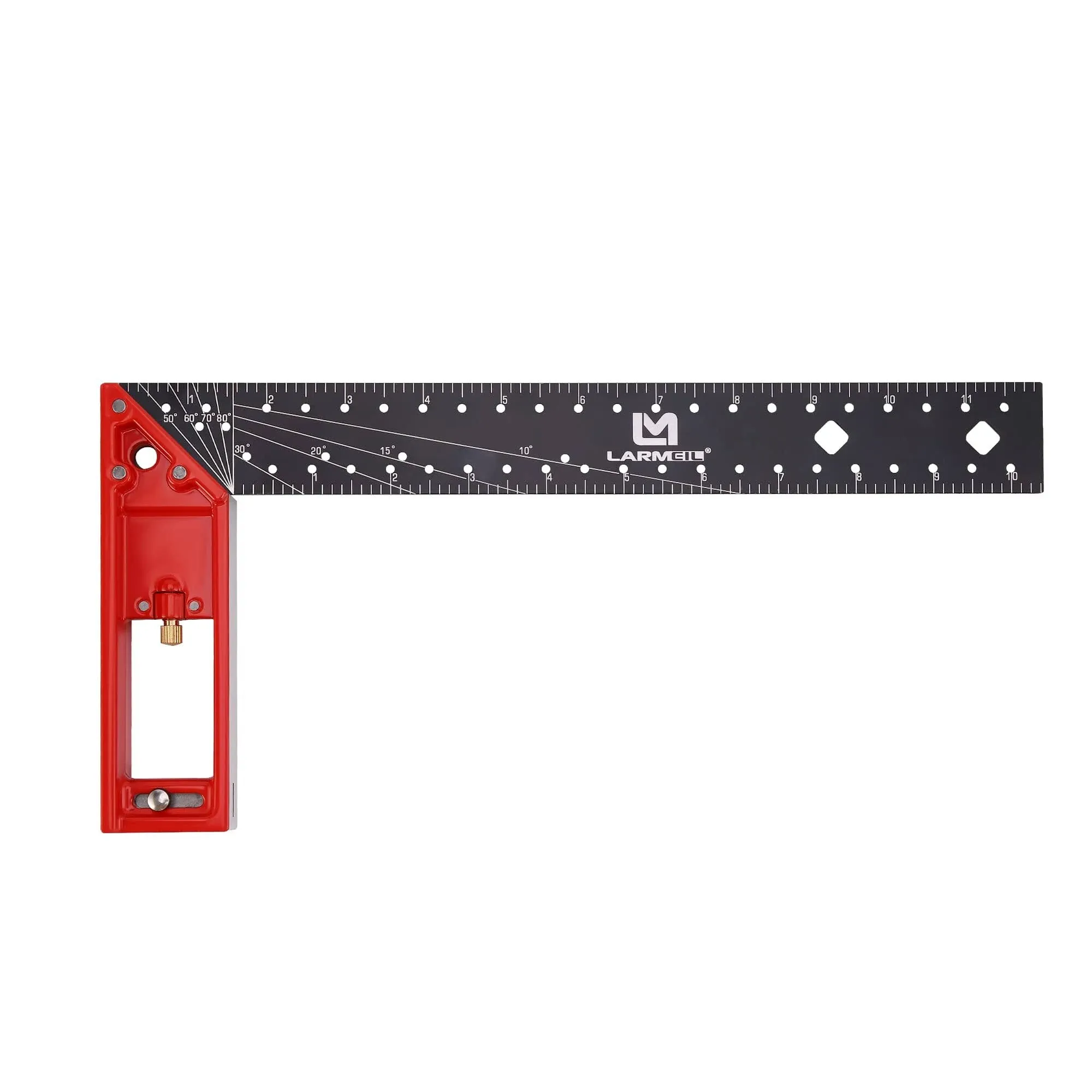 LARMEIL 12 inch Framing Square Carpenter Square, Tri Square Tool, Try Square for Woodworking, T Square Ruler, L Square Ruler, Right Angle Ruler