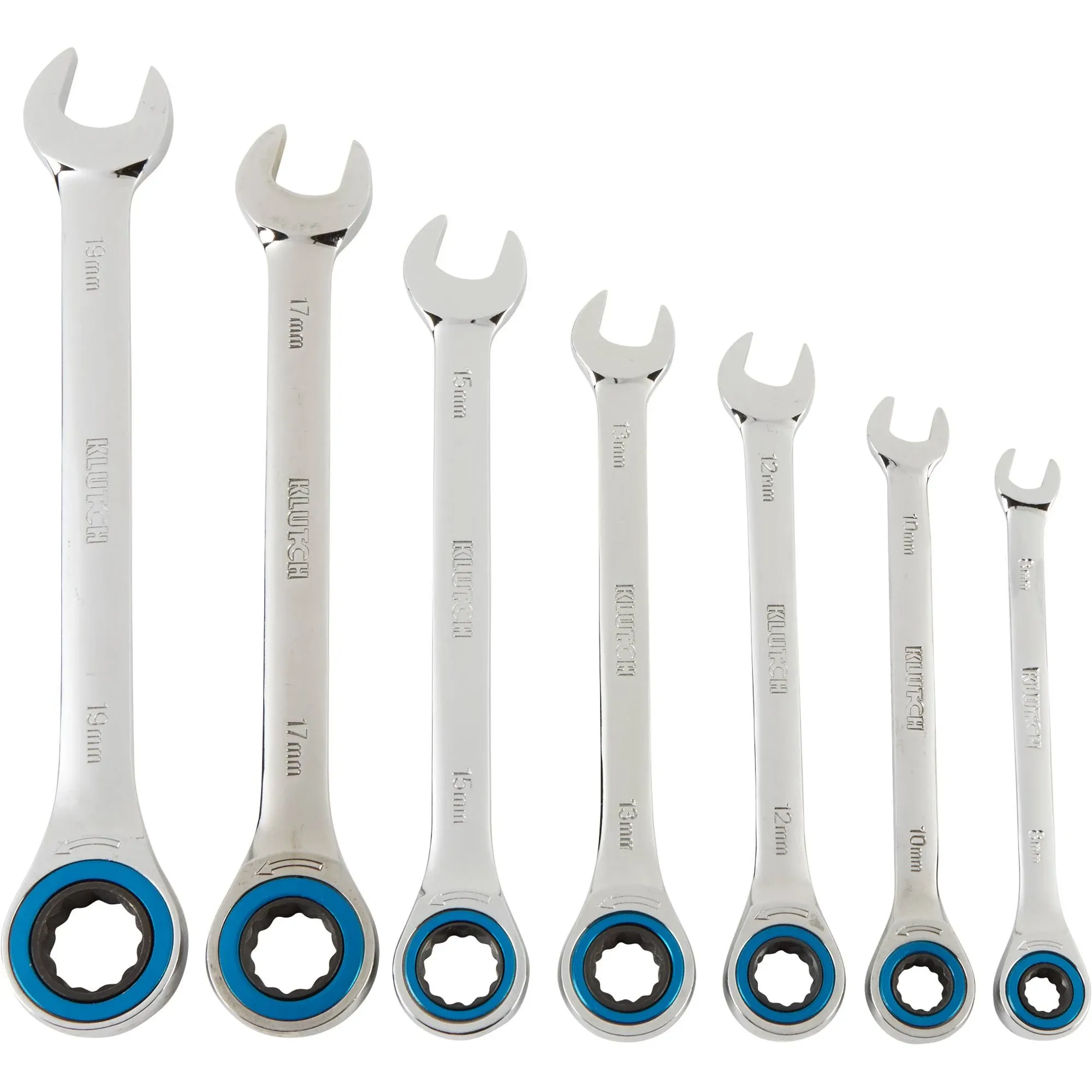 Zero Degree 7 Pc. Gearless Ratcheting Wrench Set, Metric