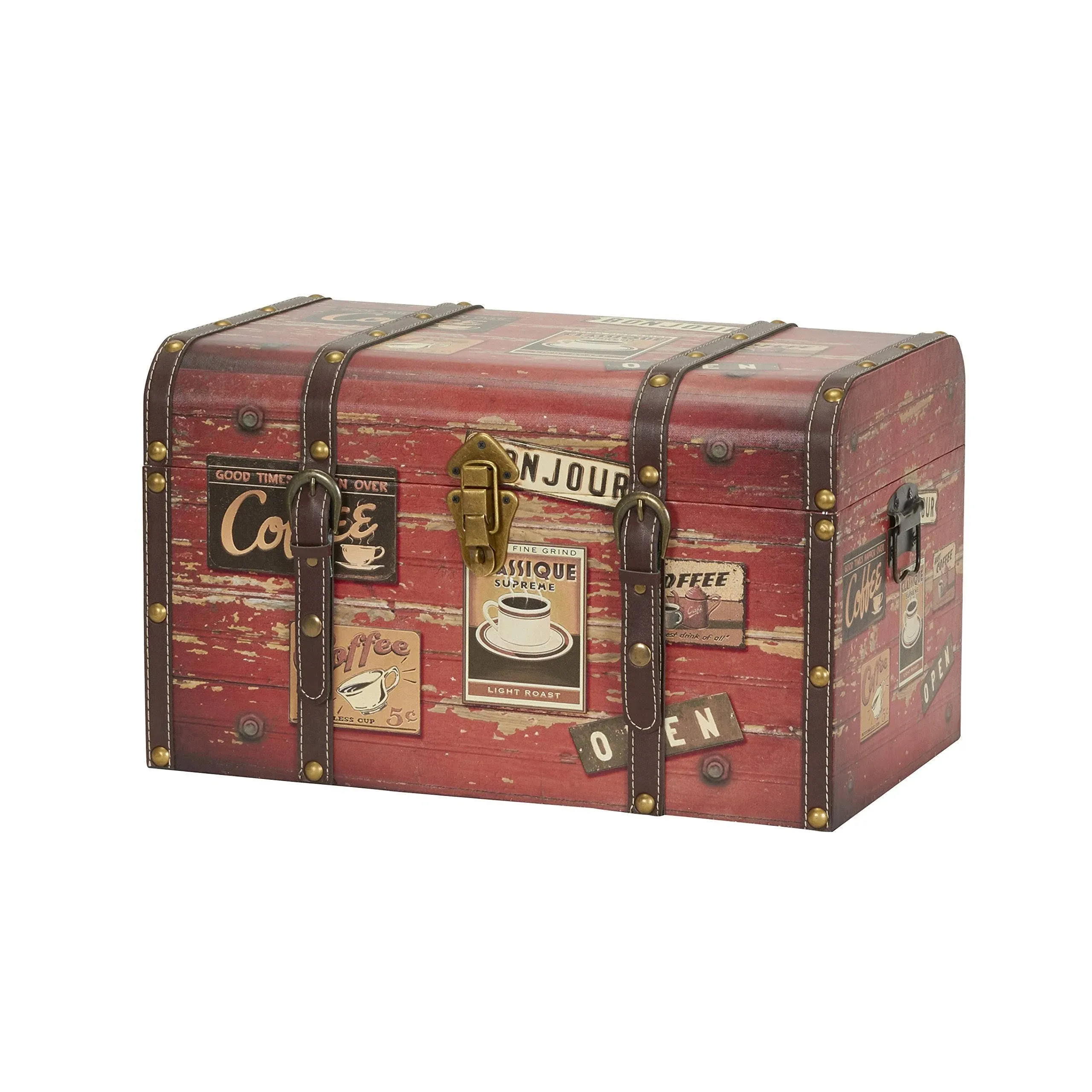 Household Essentials Medium Coffee Shop Decorative Home Storage Trunk