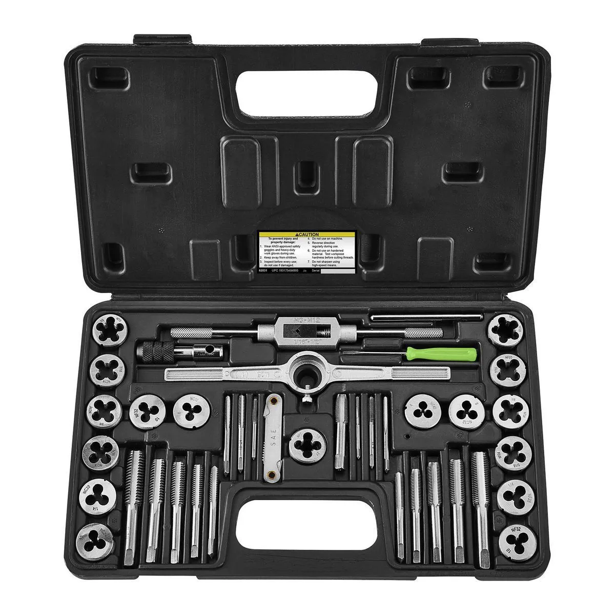 Pittsburgh Carbon Steel SAE Tap and Die Set 40 Pc.