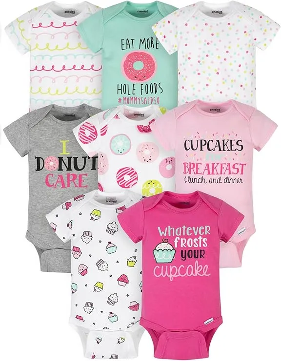 Onesies Brand baby-girls 8-pack Short Sleeve Mix & Match Bodysuits