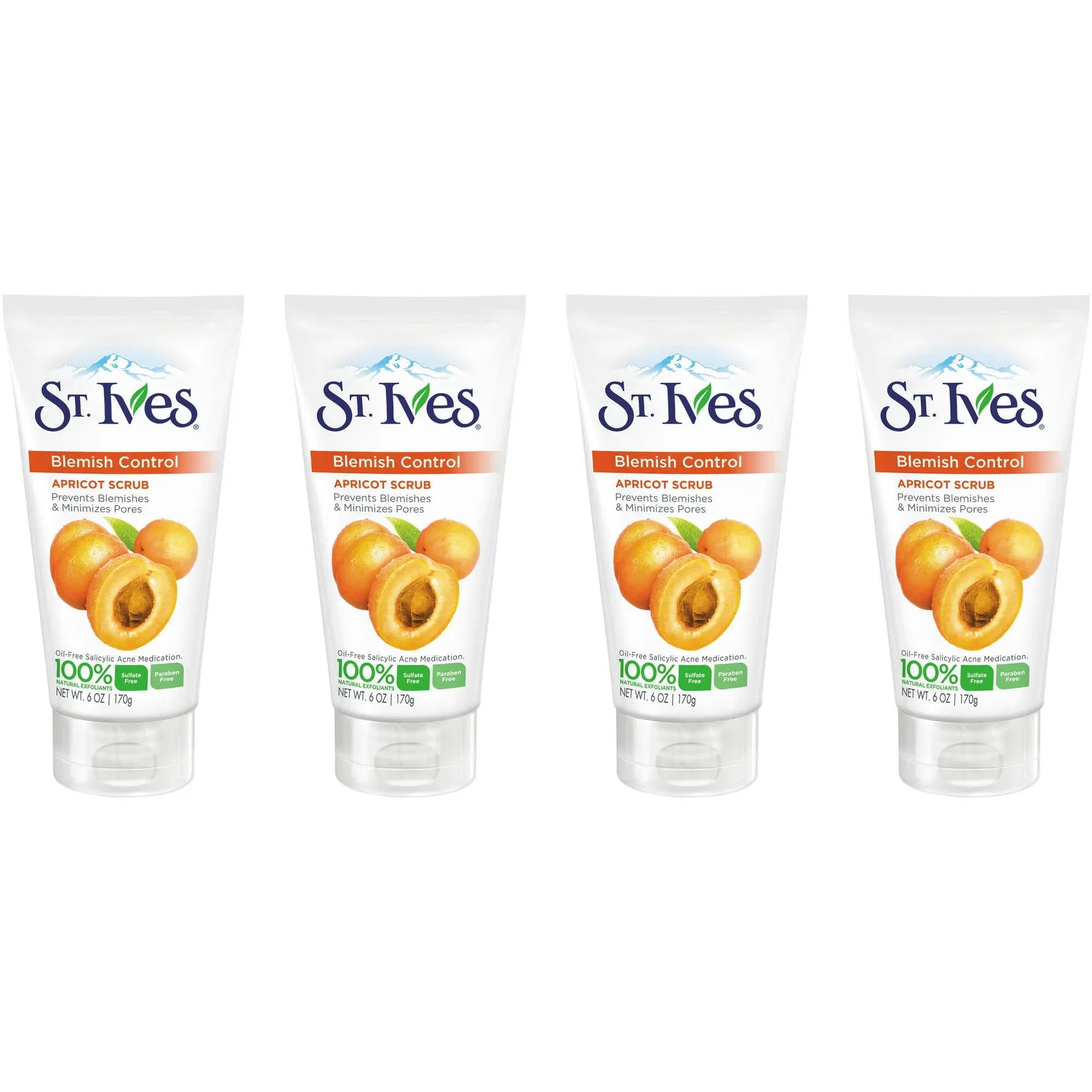 St. Ives Acne Control Face Scrub Deeply Exfoliates and Prevents Acne for Smooth, Glowing Skin Apricot Made with Oil-Free Salicylic Acid Acne Medication, Made with 100% Natural Exfoliants 6 oz