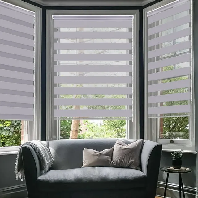 Luckup Horizontal Window Shade Blind Zebra Dual Roller Blinds Day and Night